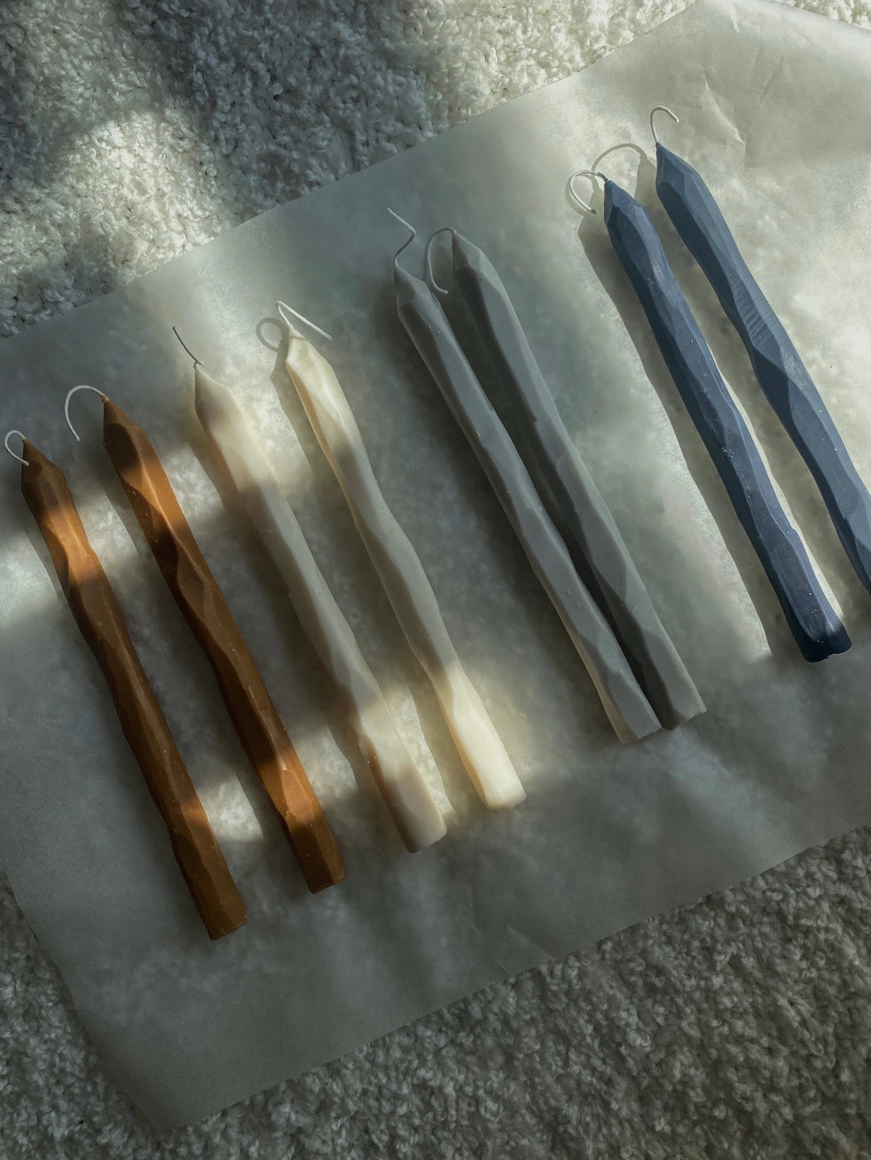 Hand Carved Stone Tapered Candle Sticks | SOIE LONDON Candles SOIE LONDON