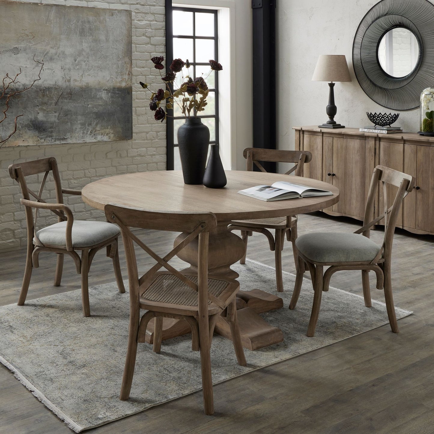 French Farmhouse style Round Dining Table