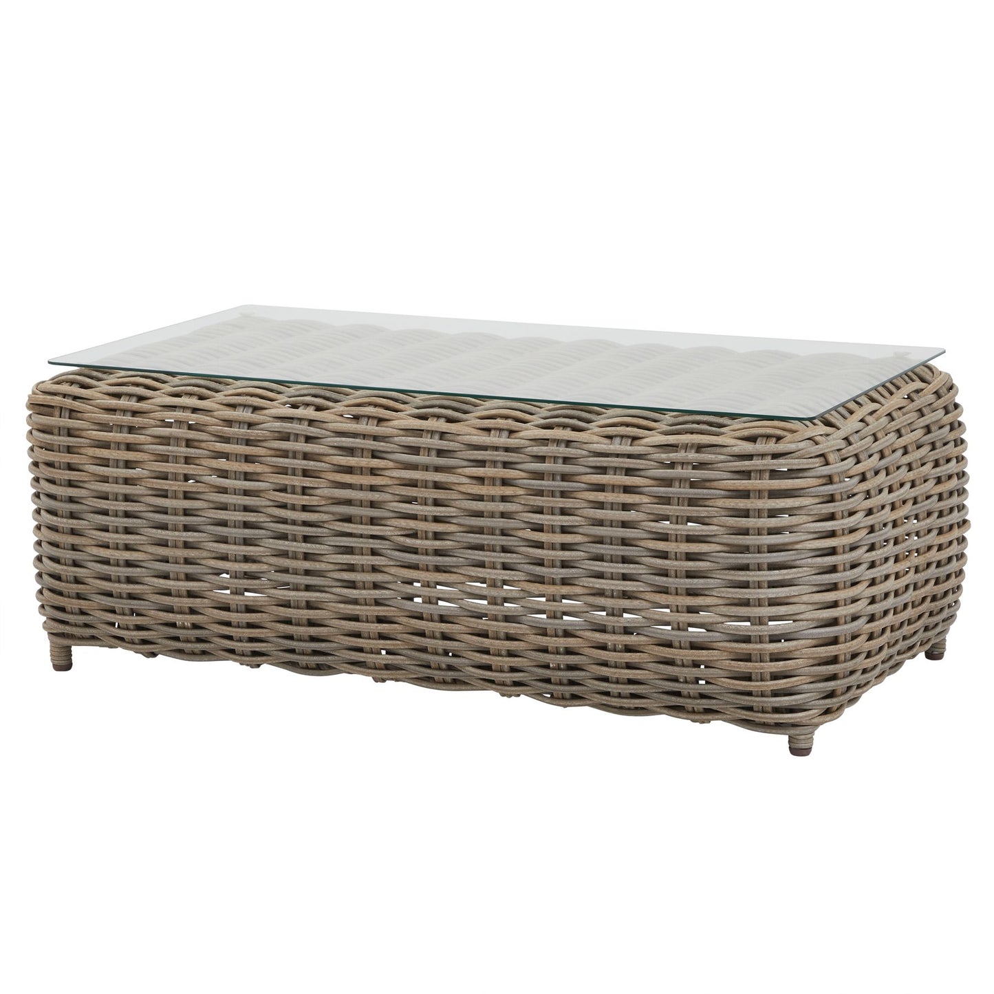 outdoor five-seater furniture with tempered glass table.