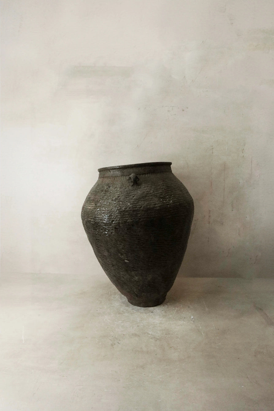 EMRYS | Large Vintage Brown Glazed Ceramic Pot Vase TYFFI HOME