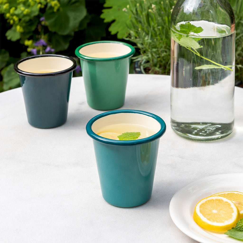 Enamel Tumbler 300ml - Teal Drinkware TYFFI HOME