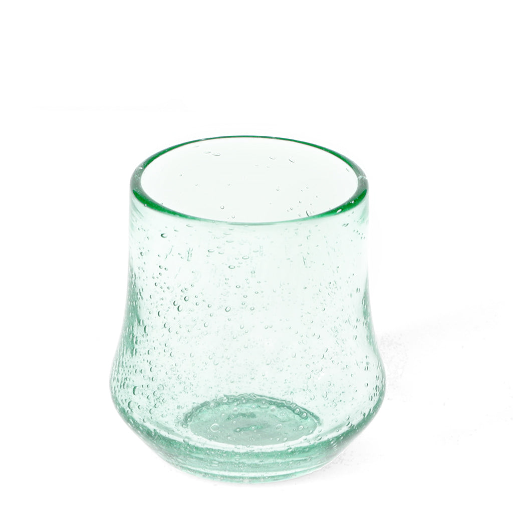 Hand-Blown Bubble Glass Tumbler - Blue Glass TYFFI HOME