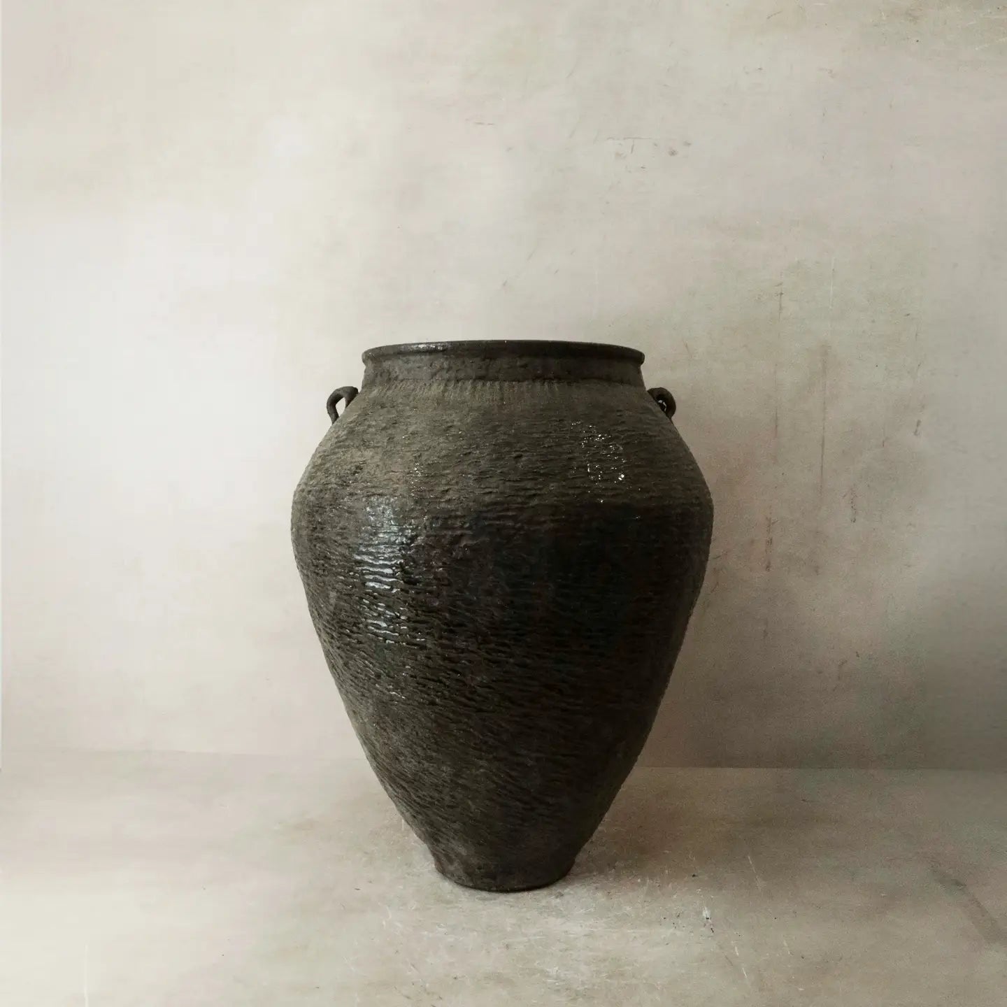 EMRYS | Large Vintage Brown Glazed Ceramic Pot Vase TYFFI HOME