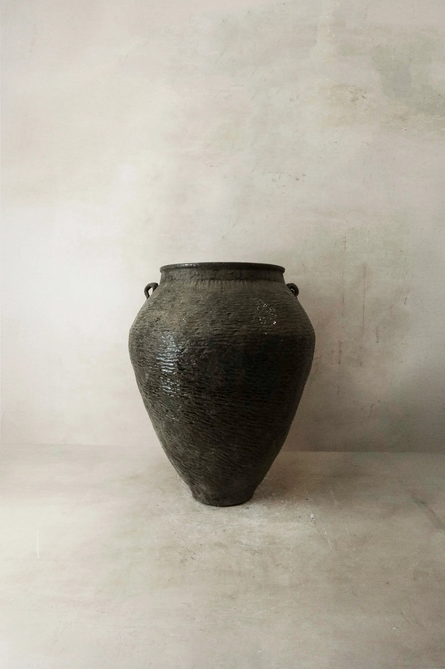 EMRYS | Large Vintage Brown Glazed Ceramic Pot Vase TYFFI HOME