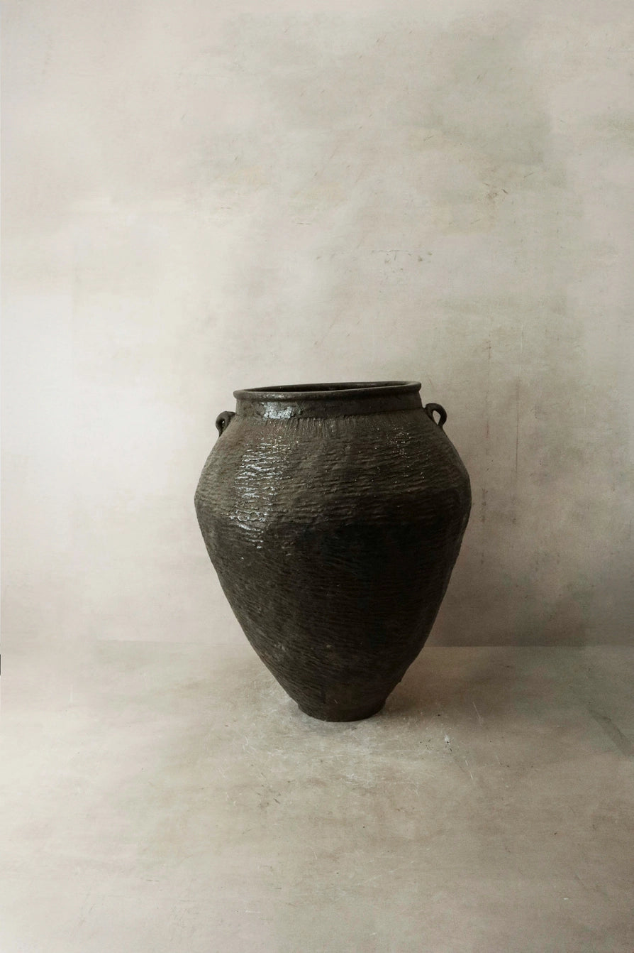 EMRYS | Large Vintage Brown Glazed Ceramic Pot Vase TYFFI HOME