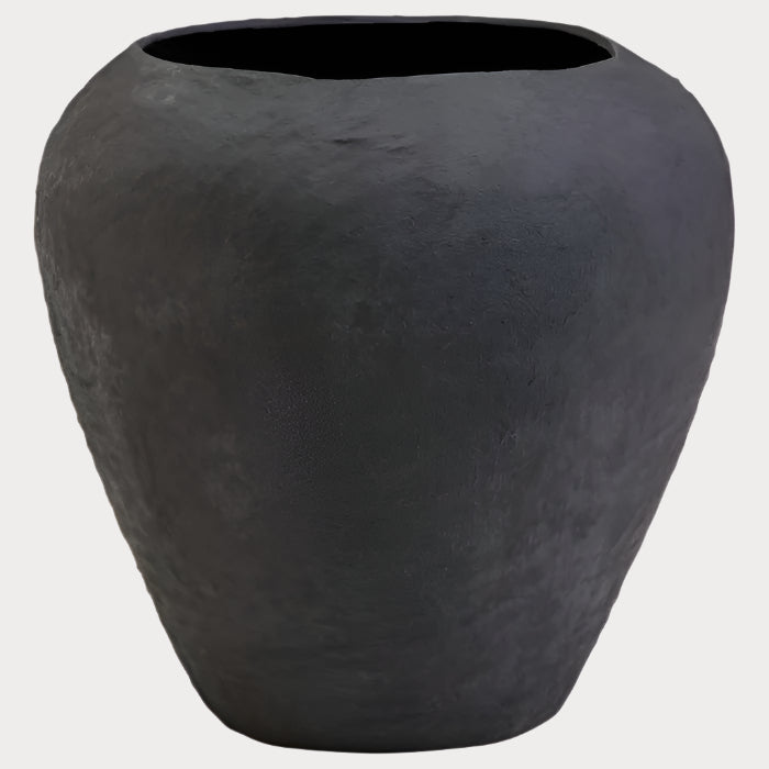 KALA | Handcrafted Indian Cotton Mache Black Platter Urn Earthenware TYFFI HOME