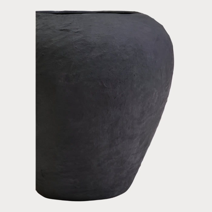 KALA | Handcrafted Indian Cotton Mache Black Platter Urn Earthenware TYFFI HOME
