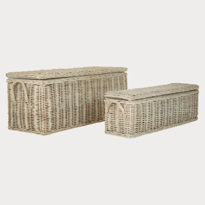 VELLANO | Wicker Trunk Set of 2 | Natural Storage STORAGE TYFFI HOME