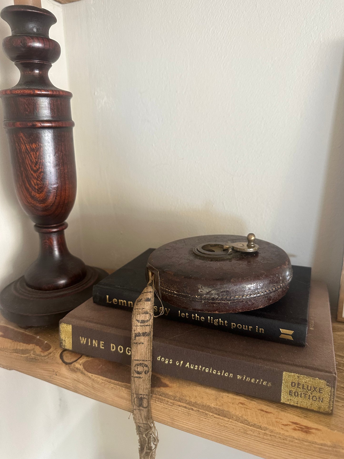 Vintage Chesterman Brass & Leather Cloth Tape Measure