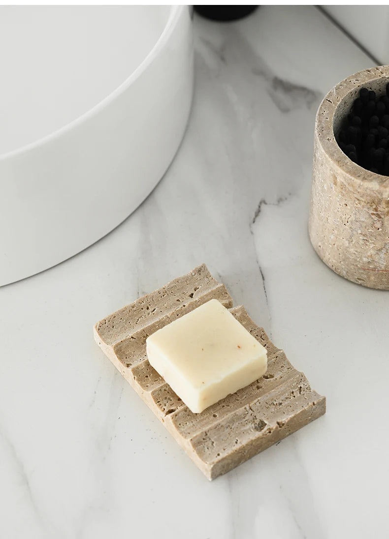 ARIN | Travertine Wave Soap Dish