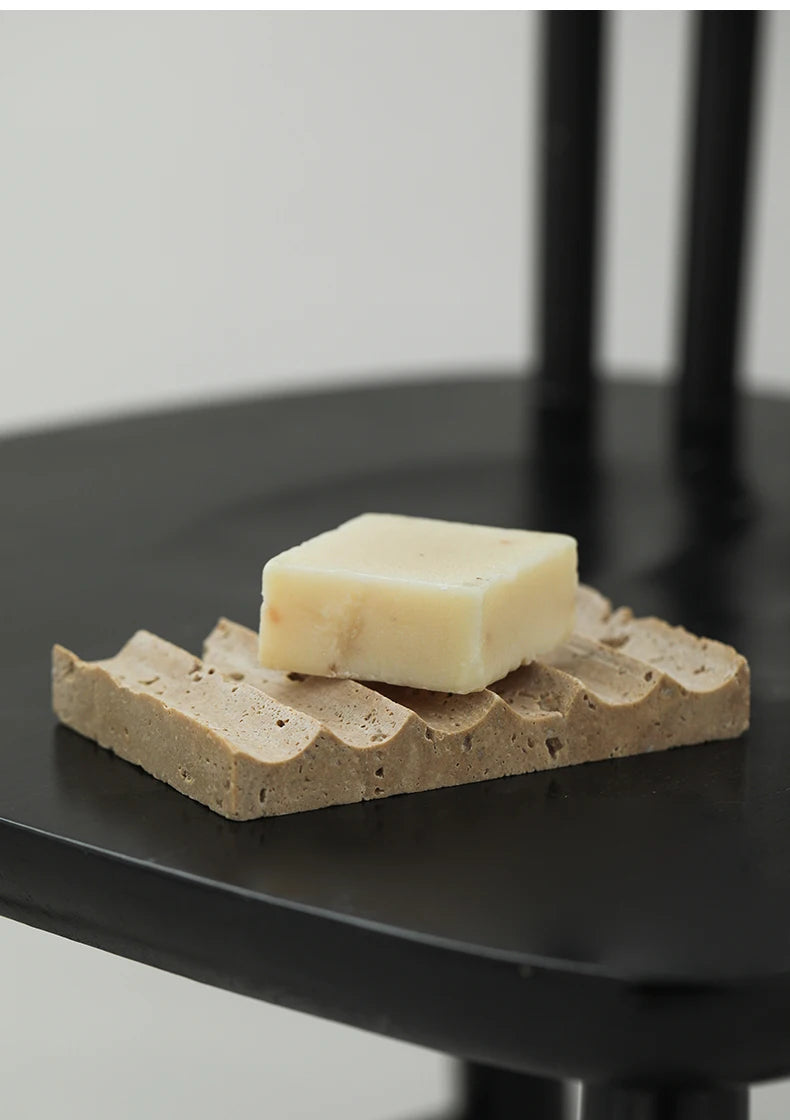 ARIN | Travertine Wave Soap Dish