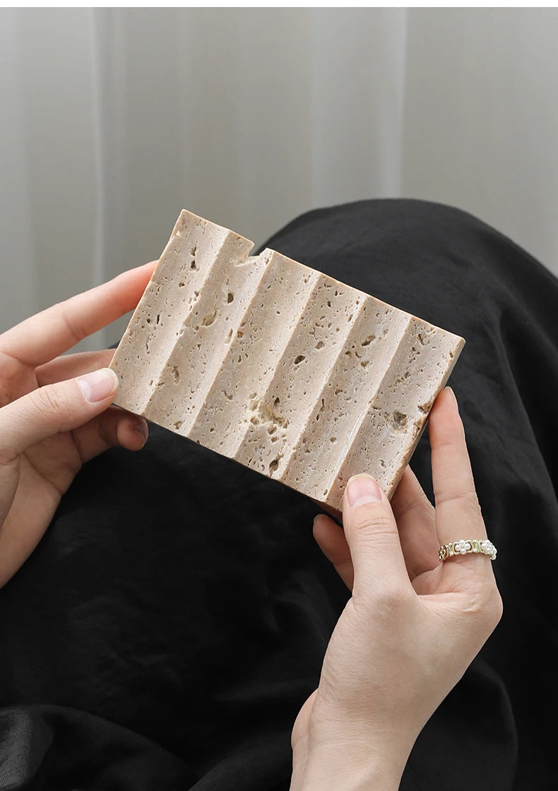ARIN | Travertine Wave Soap Dish
