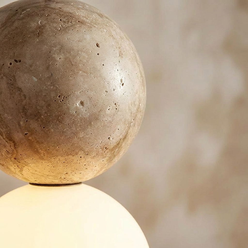 TERRA Sculptural Stone Orb Pendant Light Pendant Light TYFFI HOME