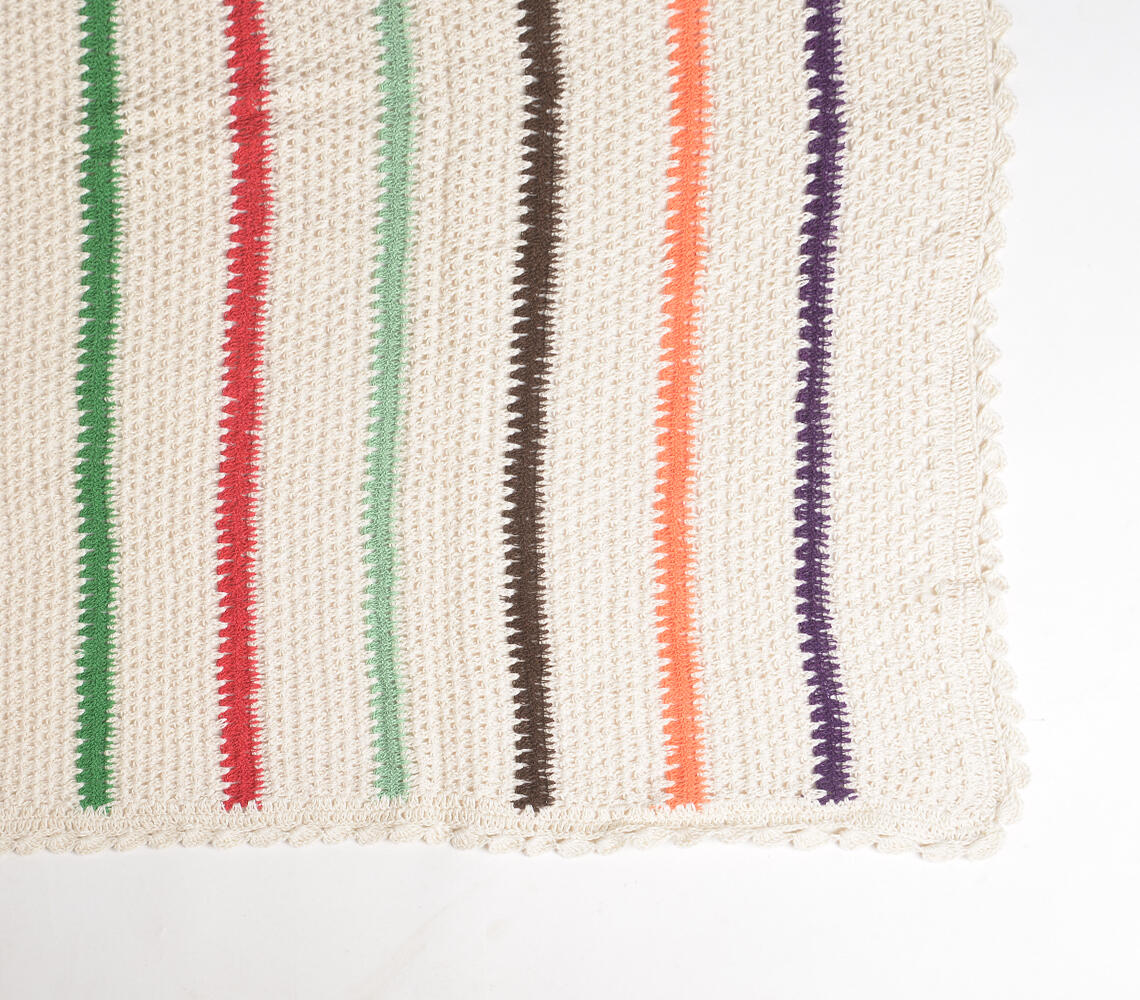 CARNIVAL | Striped Multicolour Crochet Throw