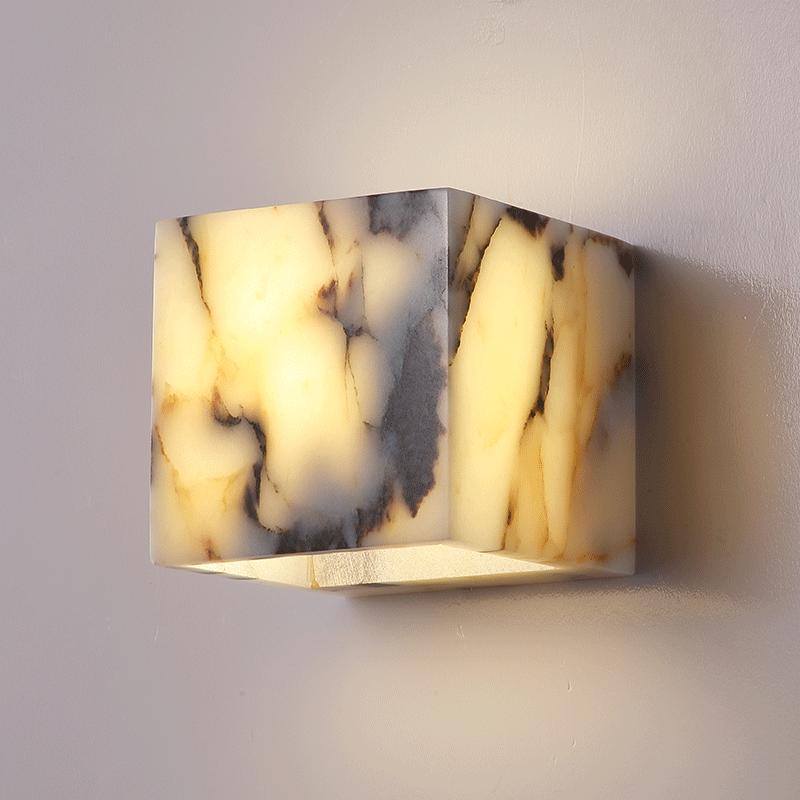 MIRA | Marble Wall Light Square Sconce Natural Warm White Cool White TYFFI HOME