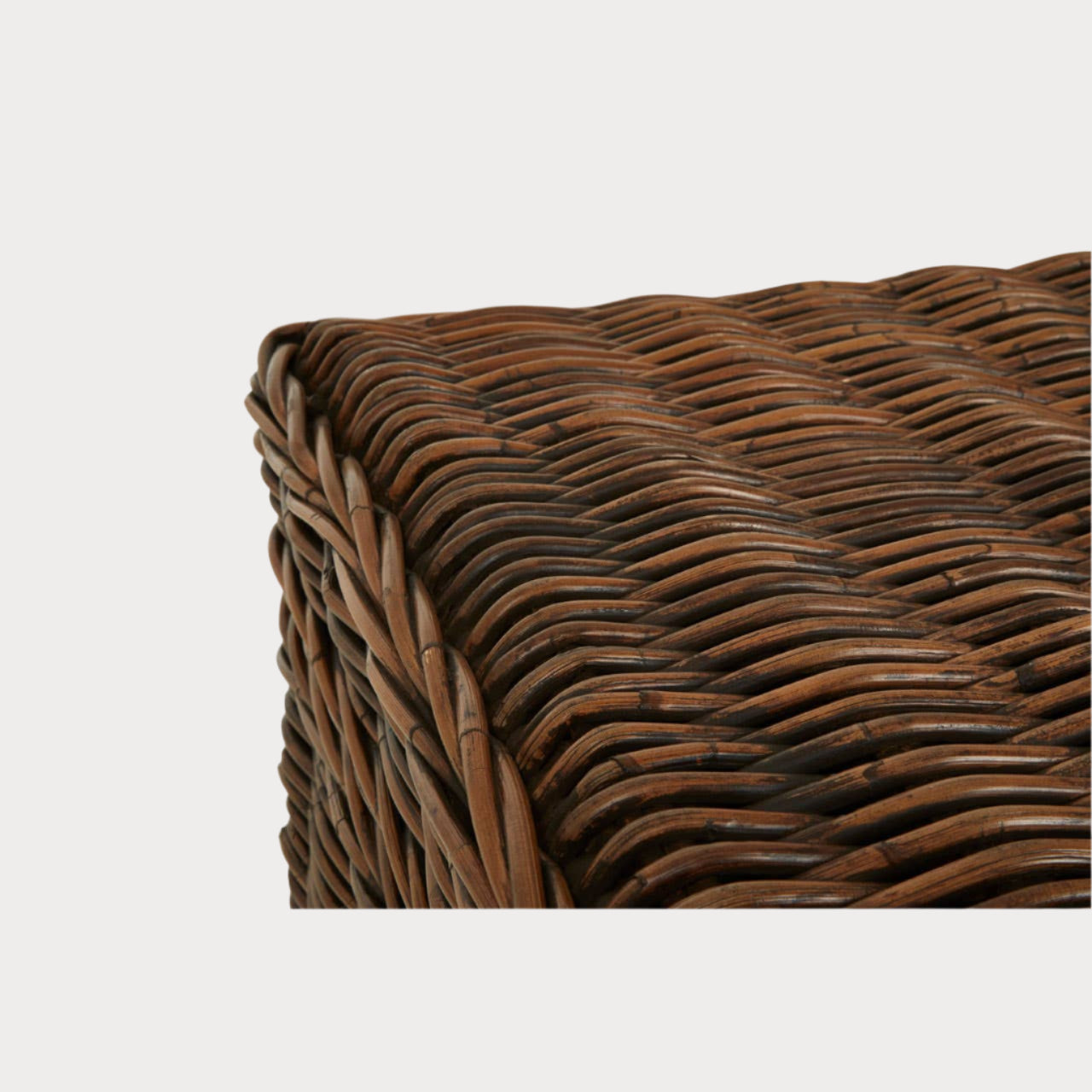 Close-up of a wicker basket on a white background