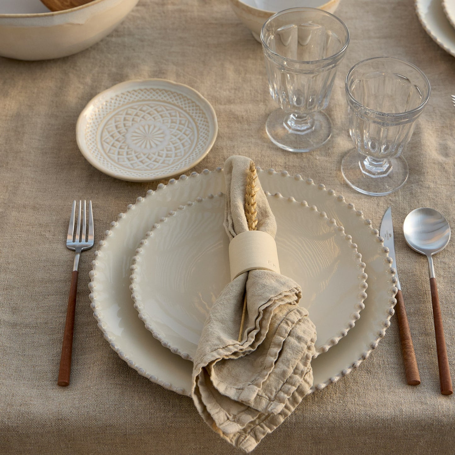 Cream | Pearl Salad or Dessert Plate | 22cm