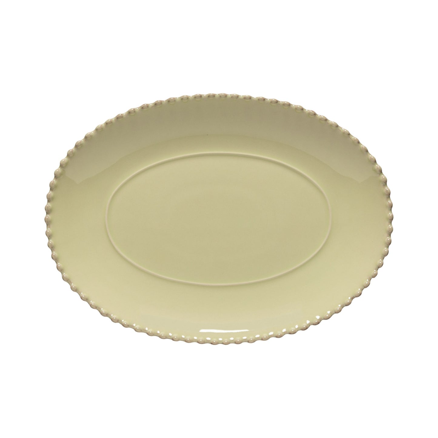 Pearl | Lily Green Oval Platter | 34cm
