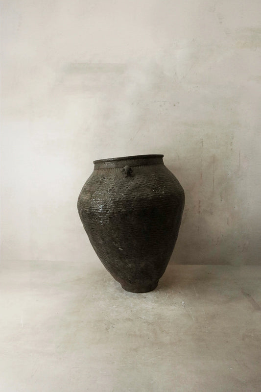 EMRYS | Large Vintage Brown Glazed Ceramic Pot Vase TYFFI HOME