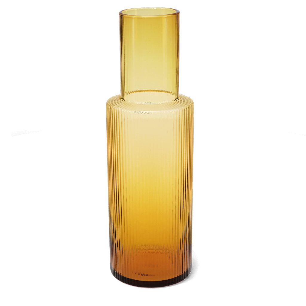 Ribbed Glass Carafe - Amber Carafe TYFFI HOME