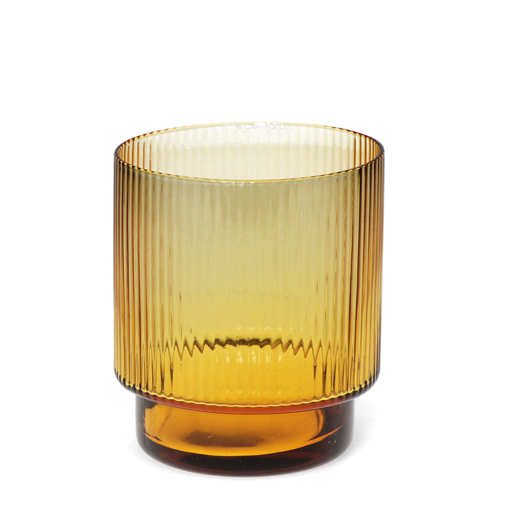 Ribbed Glass Tumbler - Amber Glass TYFFI HOME