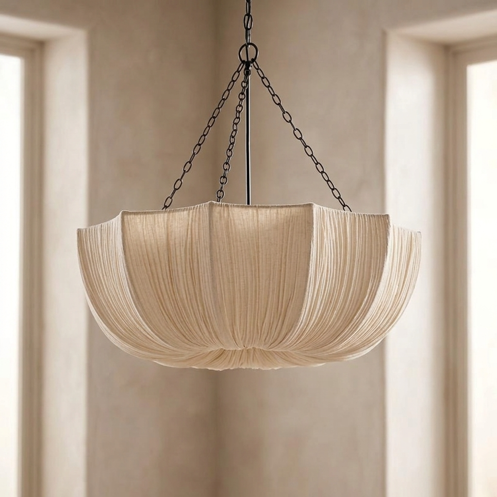 CLEMENCE | Ruched Fabric Pendant Light Pendant Light TYFFI HOME