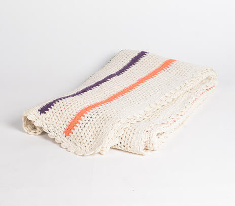 CARNIVAL | Striped Multicolour Crochet Throw