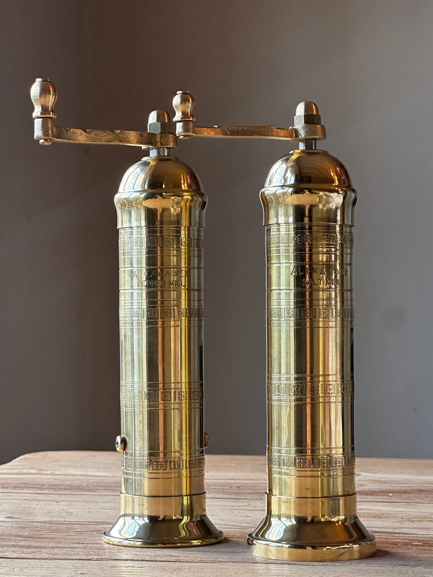 Brass Salt and Pepper Mill Set