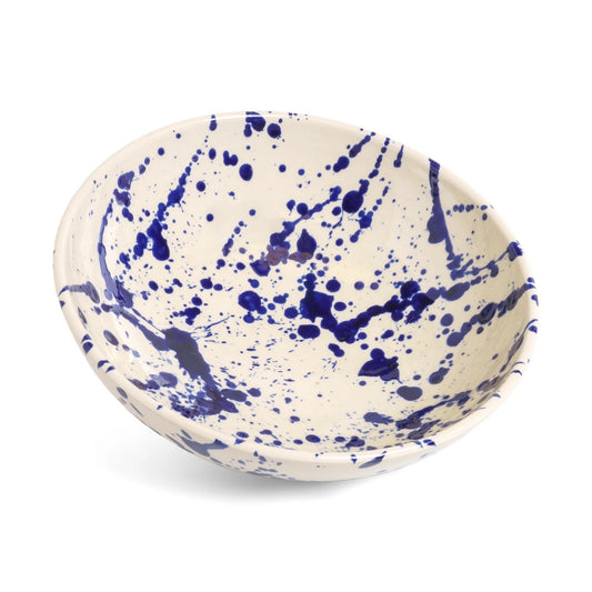 Blue Splatter Serving Bowl