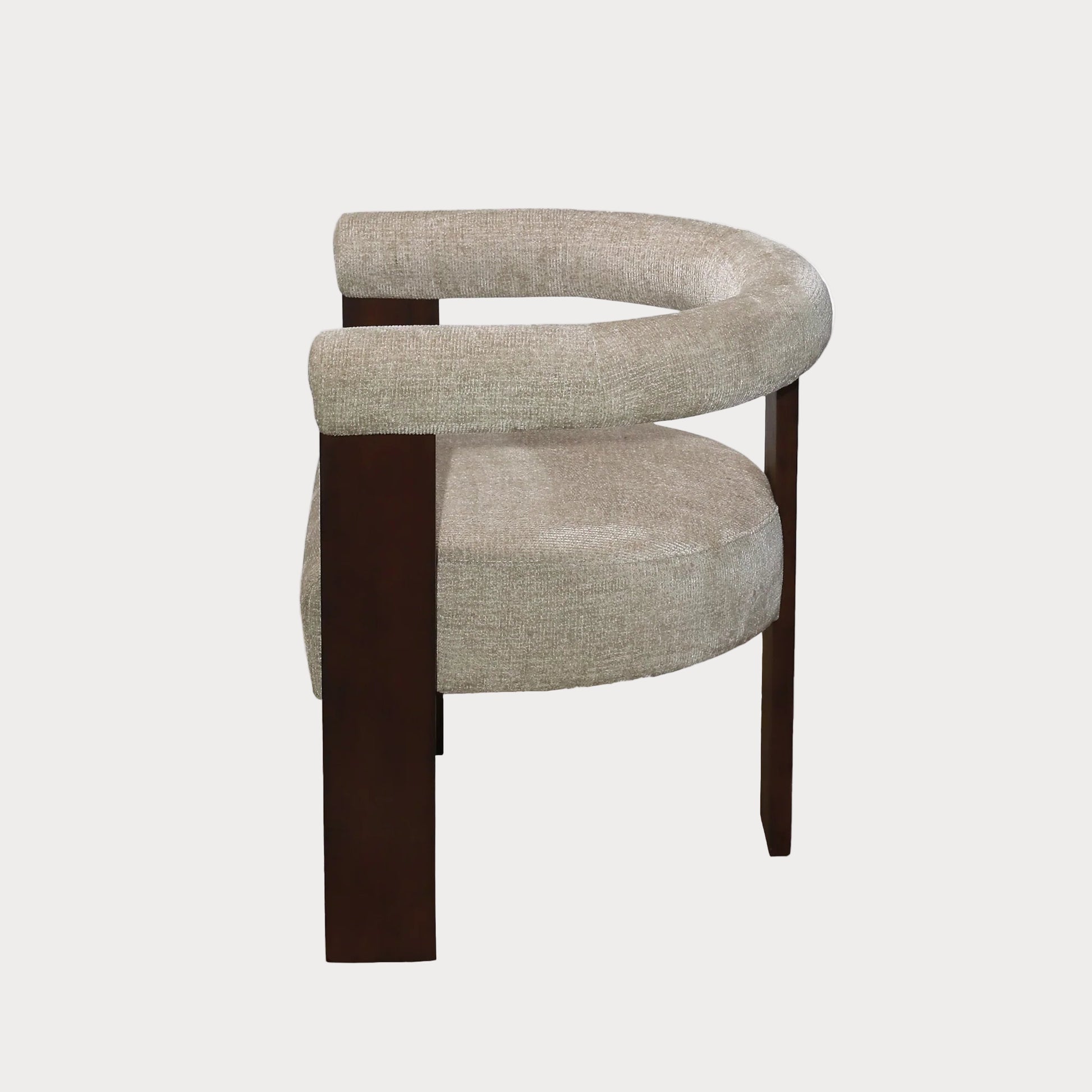 Modern chair with curved design on a white background