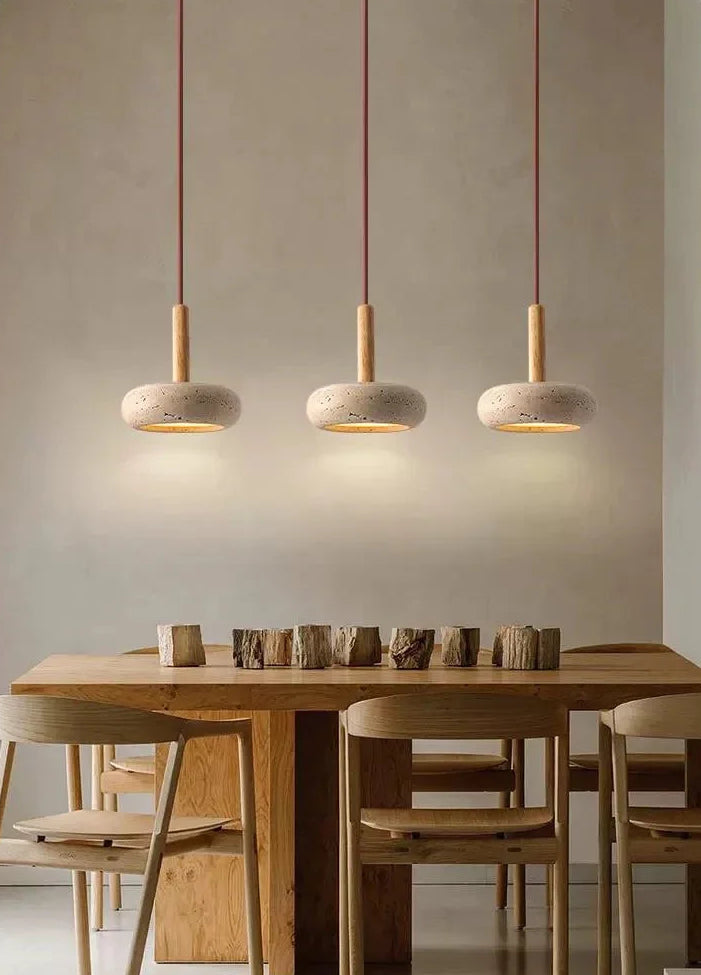LUME Natural Stone Pendant Light Styled In Three TYFFI HOME