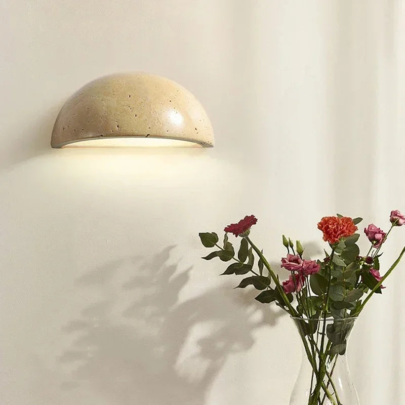 Luna Travertine Wall Light Sconce 