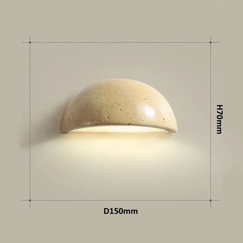 Luna Travertine Wall Light Sconce 