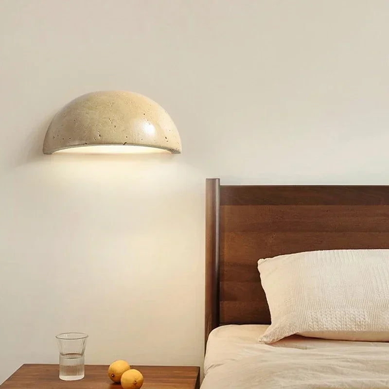 Luna Travertine Wall Light Sconce TYFFI Home