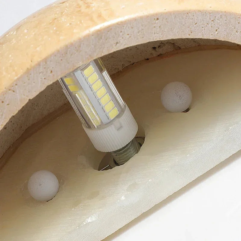 Luna Travertine Wall Light Sconce TYFFI Home