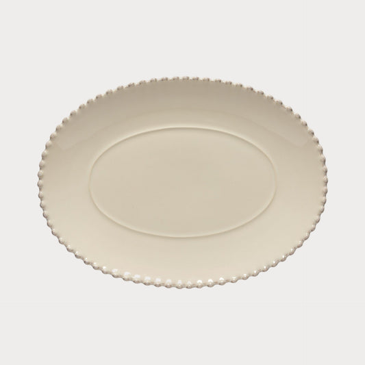 Pearl | Lily Green Oval Platter | 34cm Cream Tableware COSTA NOVA