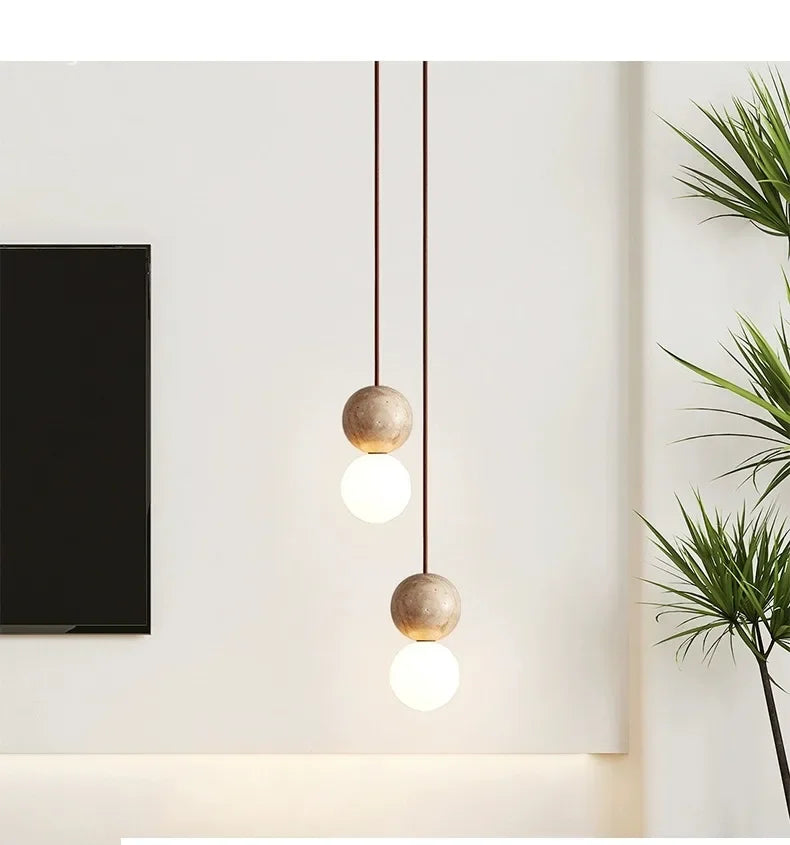 TERRA | Stone Orb Pendant Light