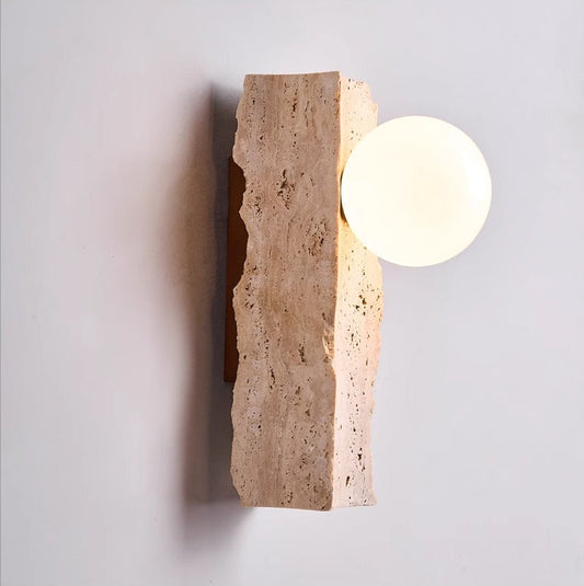 SOLARA | Travertine Globe Wall Light