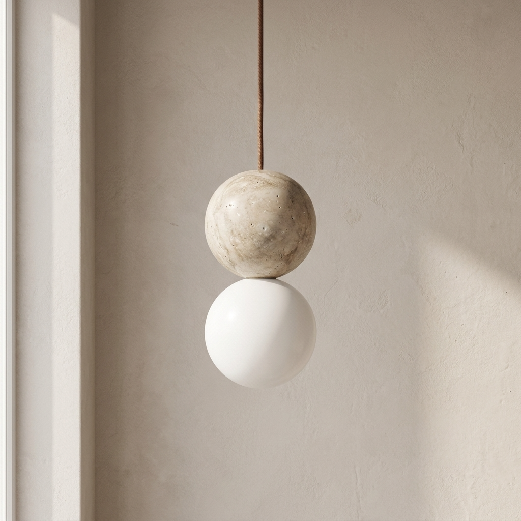 TERRA Sculptural Stone Orb Pendant Light Pendant Light TYFFI HOME