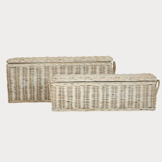 VELLANO | Wicker Trunk Set of 2 | Natural Storage STORAGE TYFFI HOME
