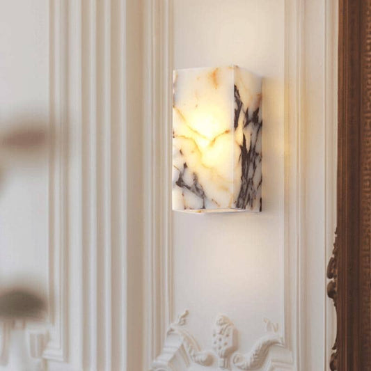 MARAIS | Rectangular Marble Sconce Hand Crafted stone lighting TYFFI HOME