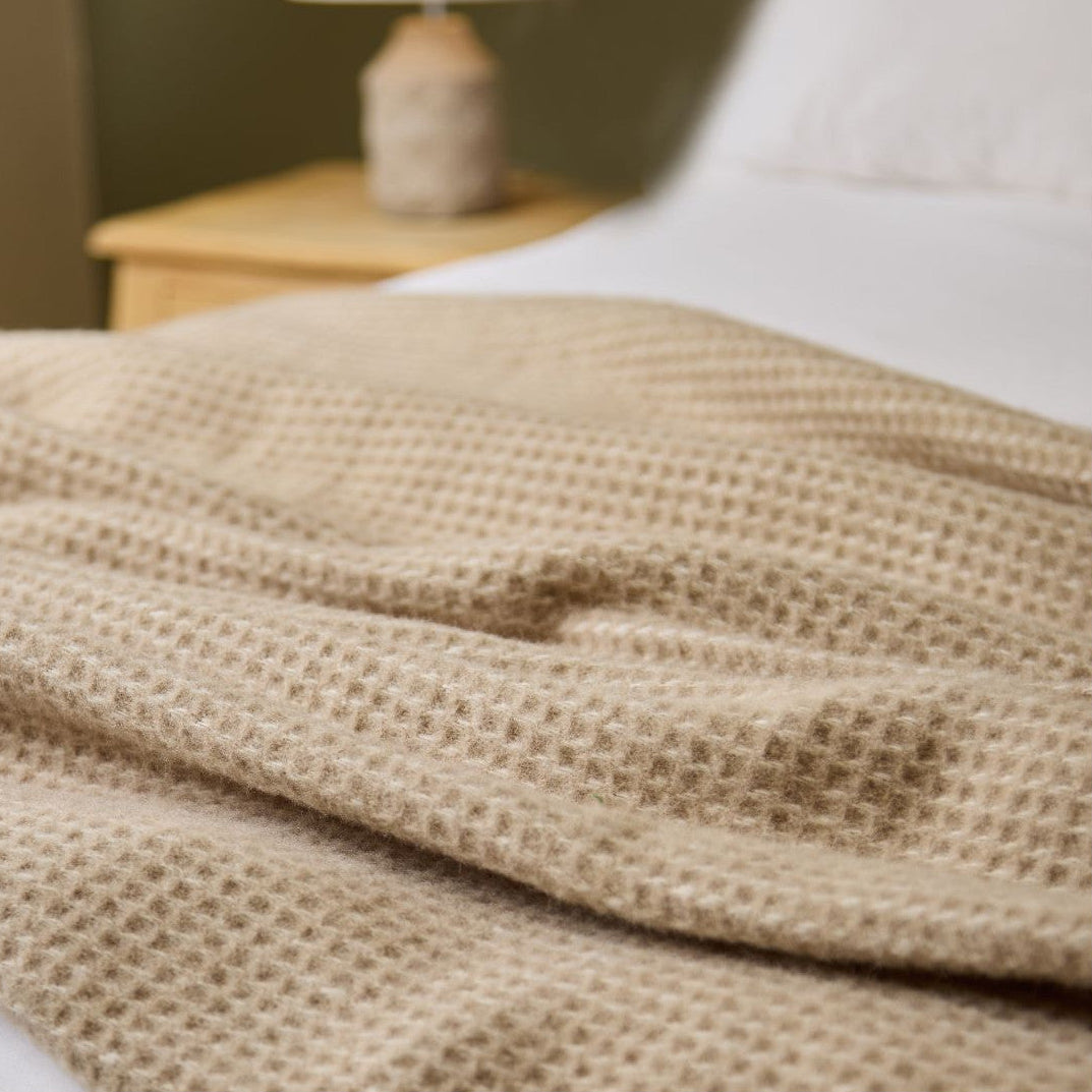 waffle throw in oatmeal