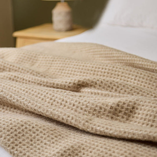 waffle throw in oatmeal