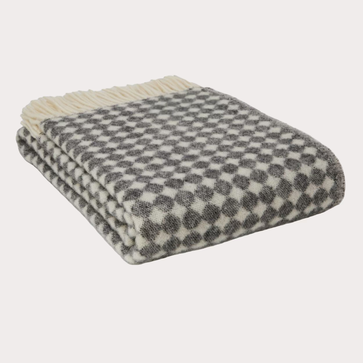 windermere charcoal throw blanket spotted british wool 