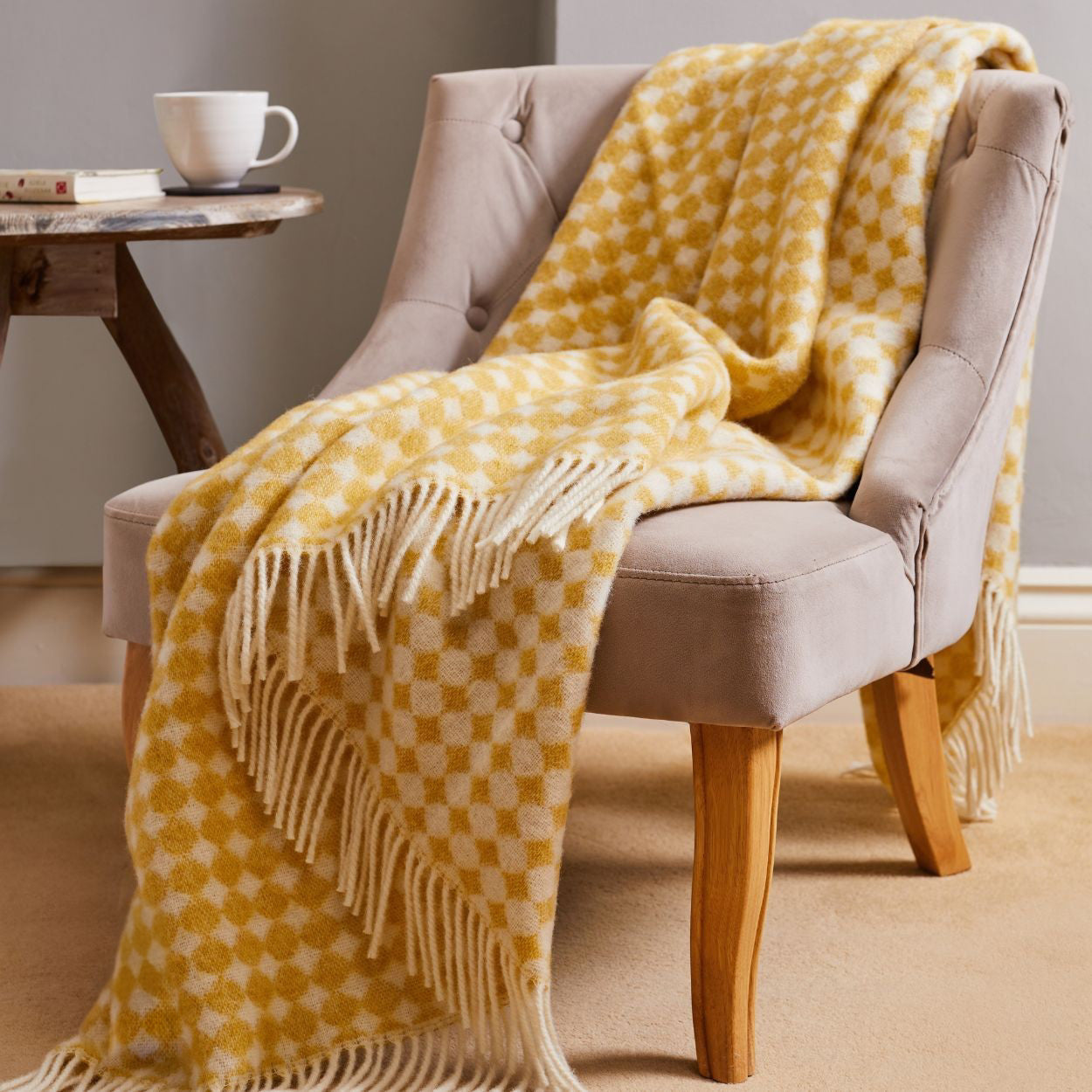 windermere daffodil throw blanket pure wool british